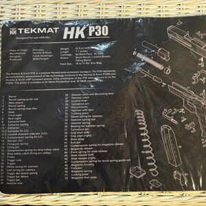 Tekmat Heckler & Koch HK P30 Gun Illustrated Cleaning Mat NEW